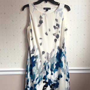 American Living White/Blue/Black Sleeveless Dress
